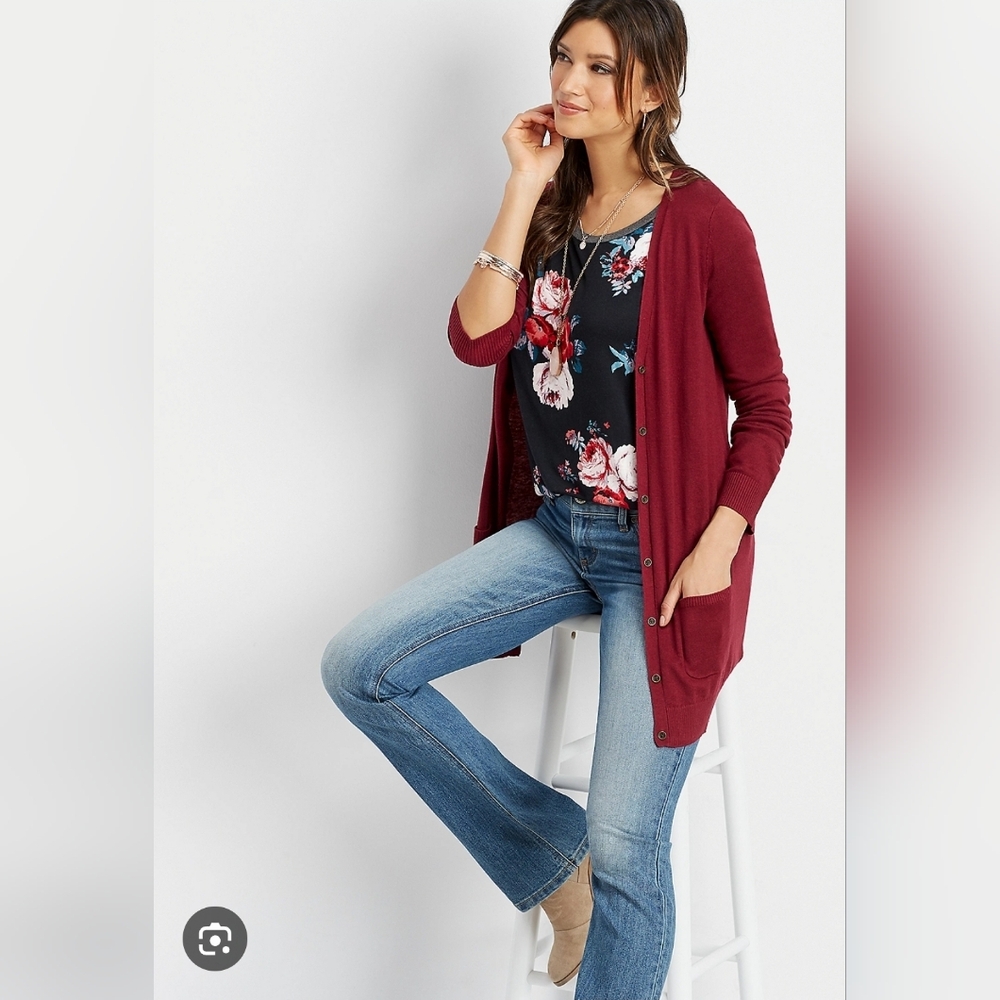 Maurices Rich Burgundy Women's Cardigan